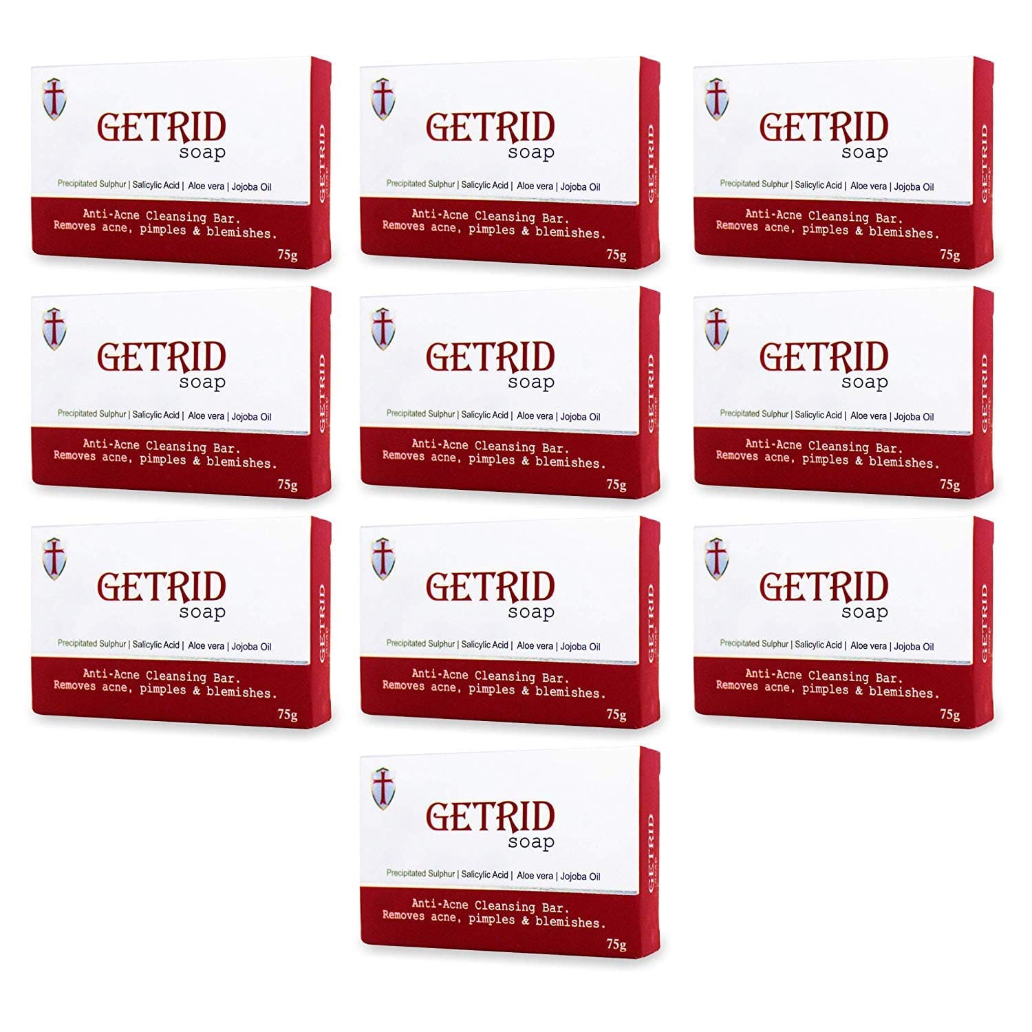 shoprythmindia Acne,Hygiene (hand sanitizer) Pack of 10 Copy of Getrid Anti-bacterial Soap, Kills Bacteria & Germs